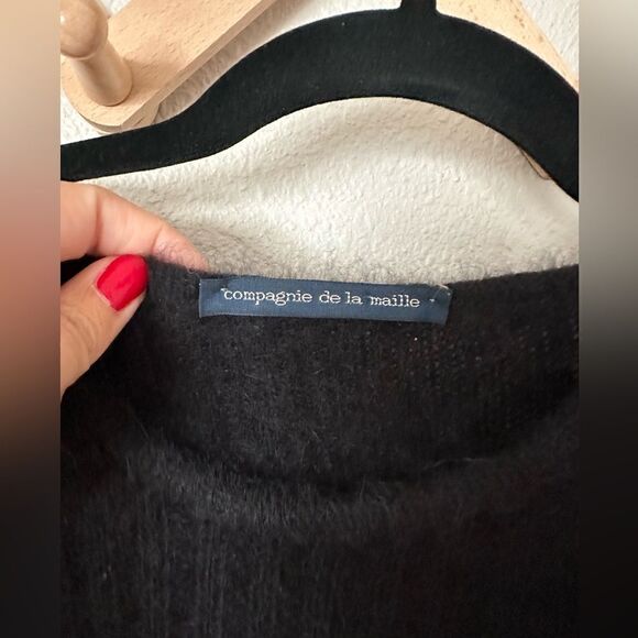 Compagnie De La Maille Short Sleeve Black Sweater Sz S - Picture 3 of 7